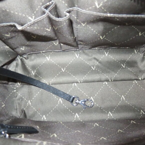 Vince Camuto Black Italian Leather Tote Handbag Crossbody w/ orig charm & tassel - Picture 13 of 15